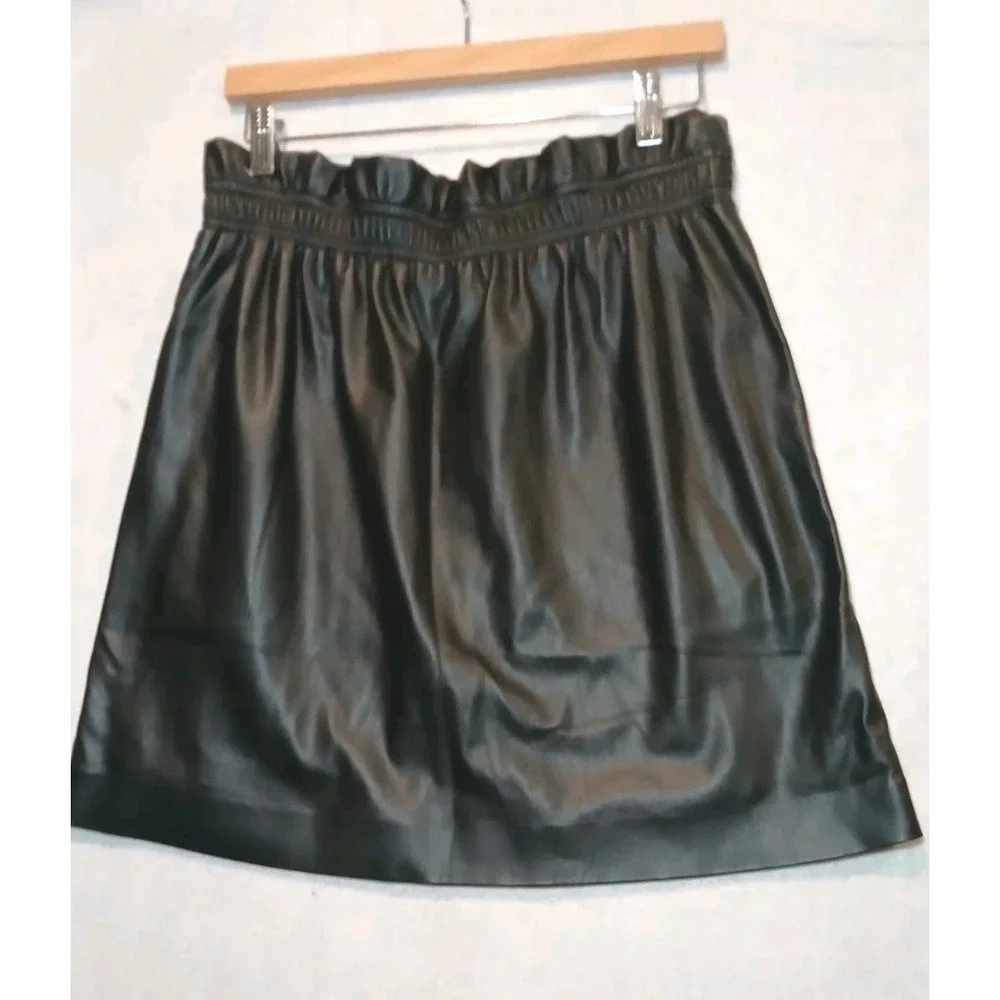 Express Paperbag Waist Mini Skirt Medium Black NWT High Rise Tie Belt‎